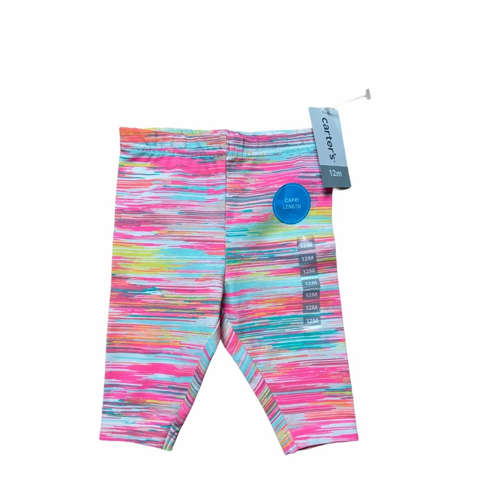 Carter’s Multicolored Neon Striped Capri Size 12M